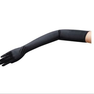 Long Black Opera stretch Lycra gloves New